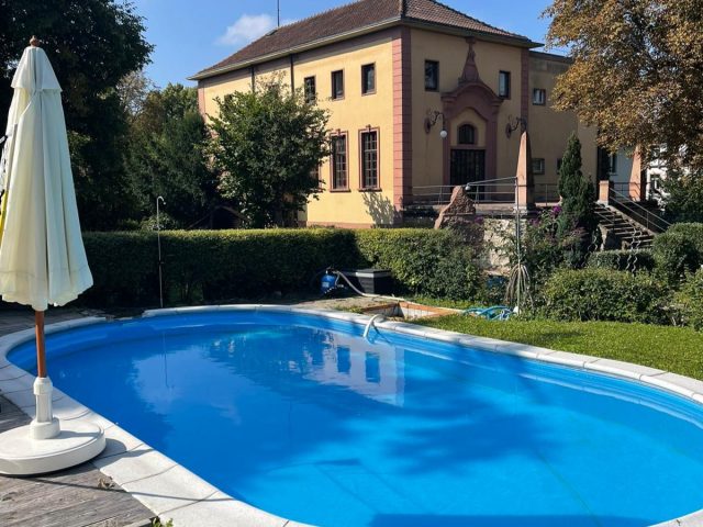 Außenbereich mit Pool WG für Studentinnen: Außenbereich mit Pool